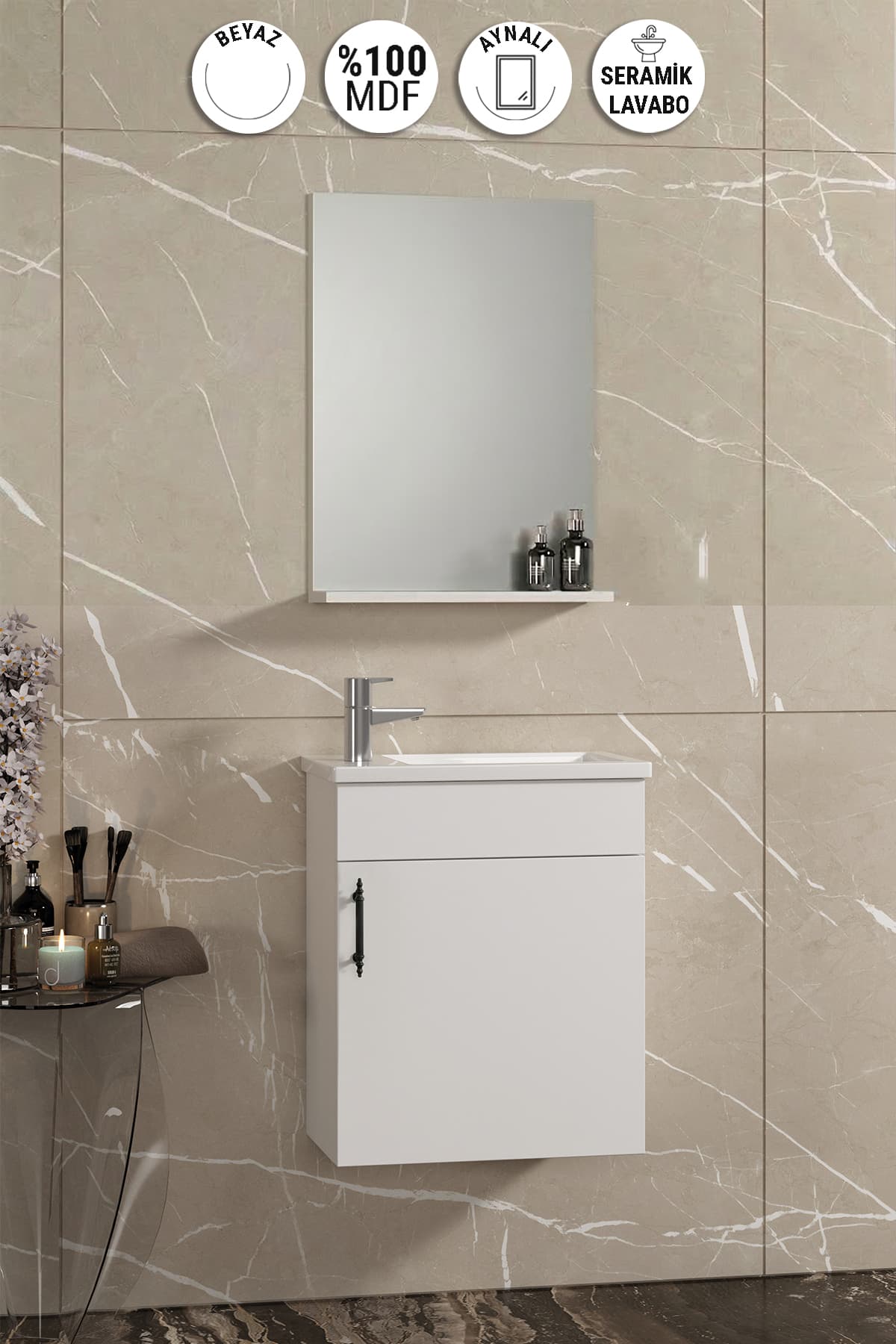 Lale serisi banyo dolabı