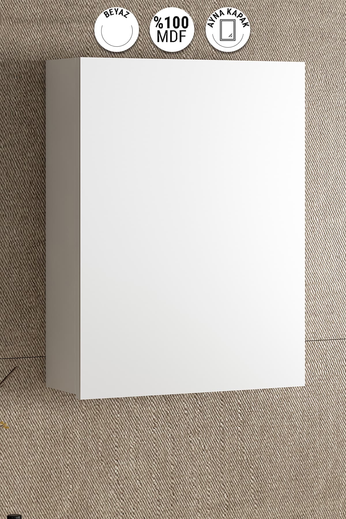 55 Cm Çiğdem Üst Dolap Mdf Beyaz Spotsuz