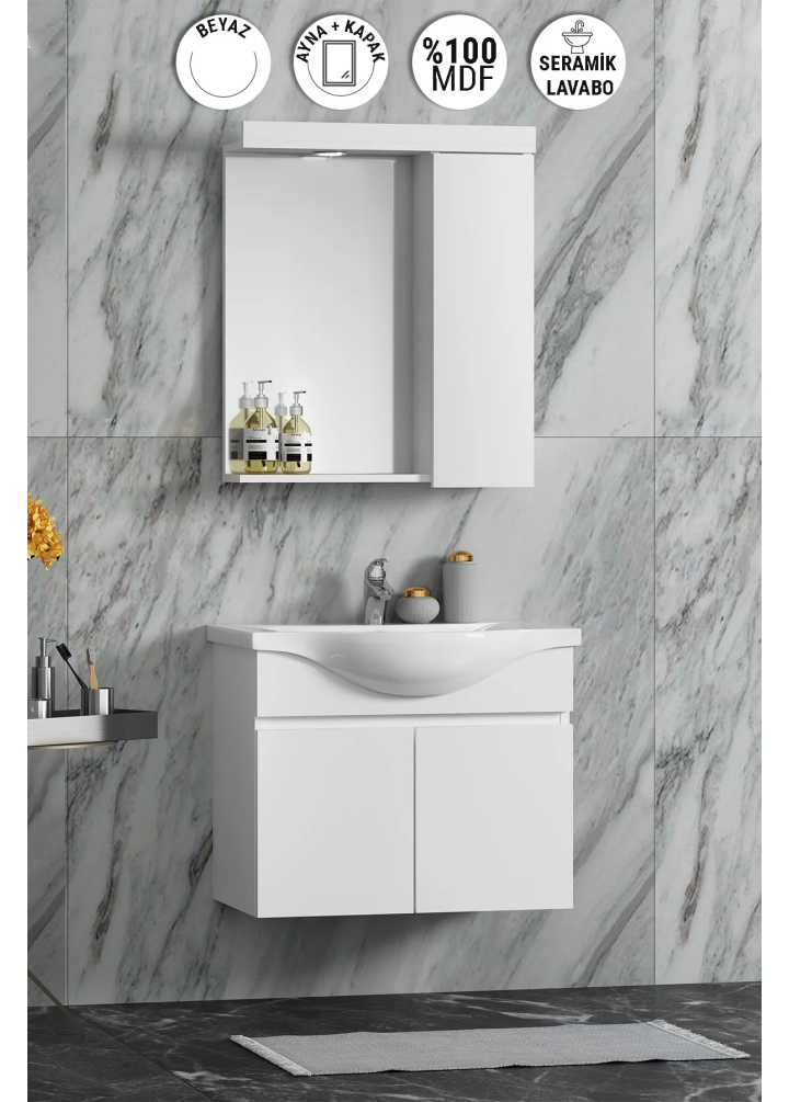 55 CM YILDIZ TAKIM ASMA MDF KOMPLE BEYAZ