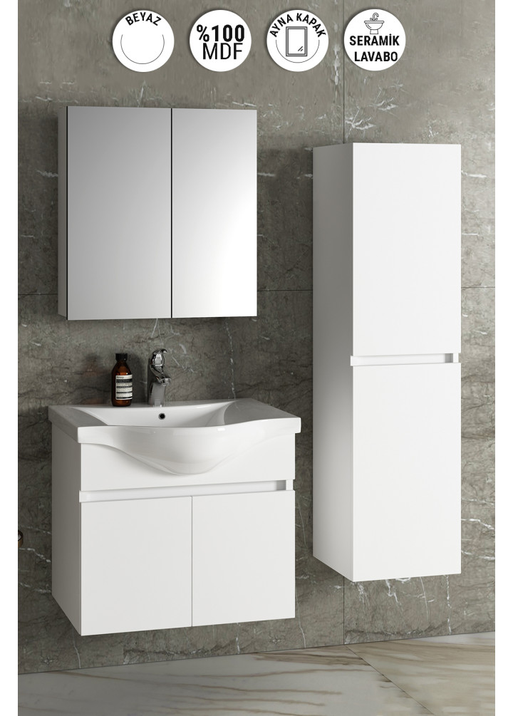 55+35 CM YILDIZ DIŞTAN TAKIM MDF BEYAZ