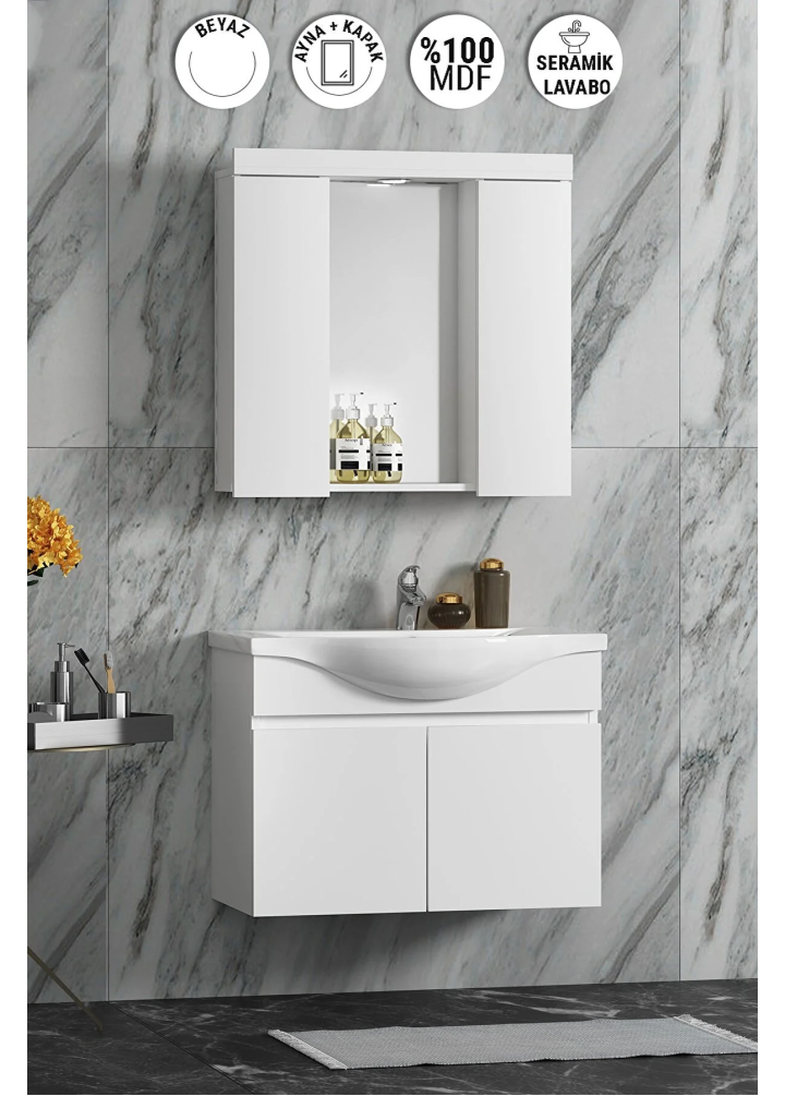 80 CM YILDIZ TAKIM ASMA MDF KOMPLE BEYAZ
