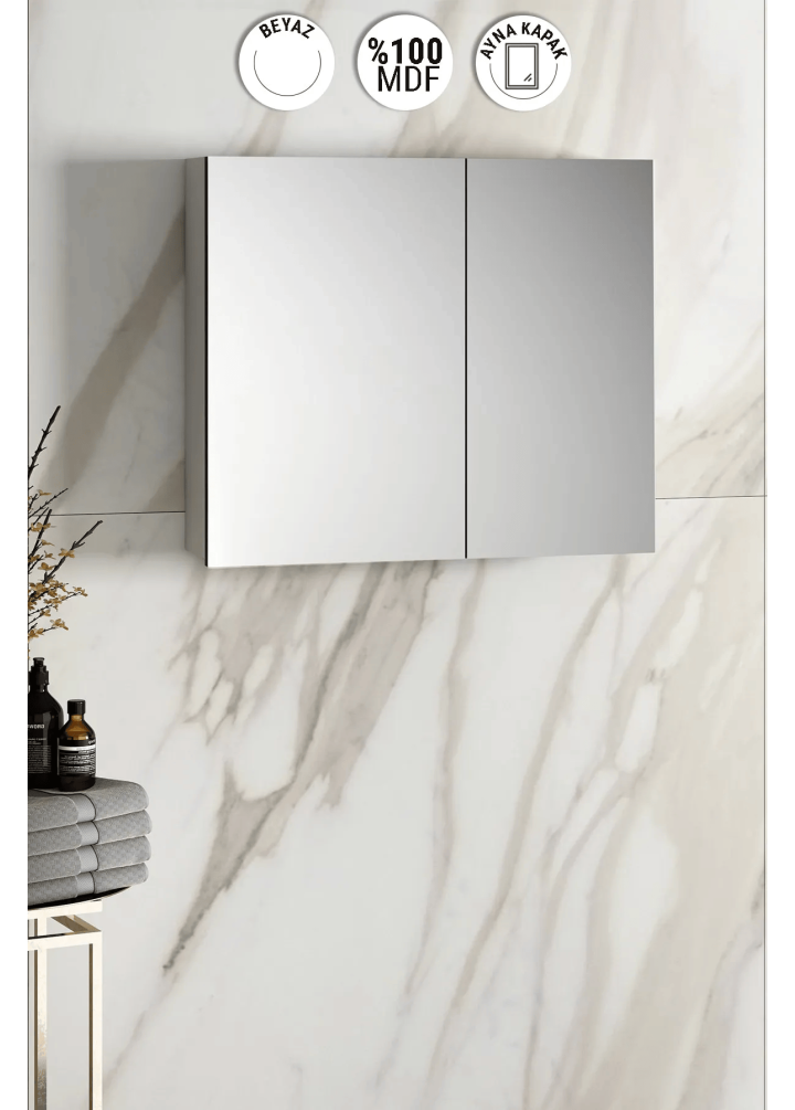 80 CM ÇİĞDEM ÜST DOLAP KOMPLE MDF BEYAZ