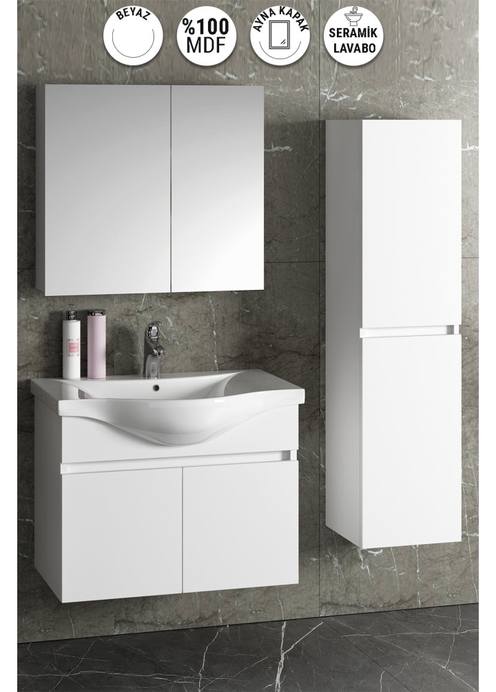 80+35 CM YILDIZ DIŞTAN TAKIM MDF BEYAZ