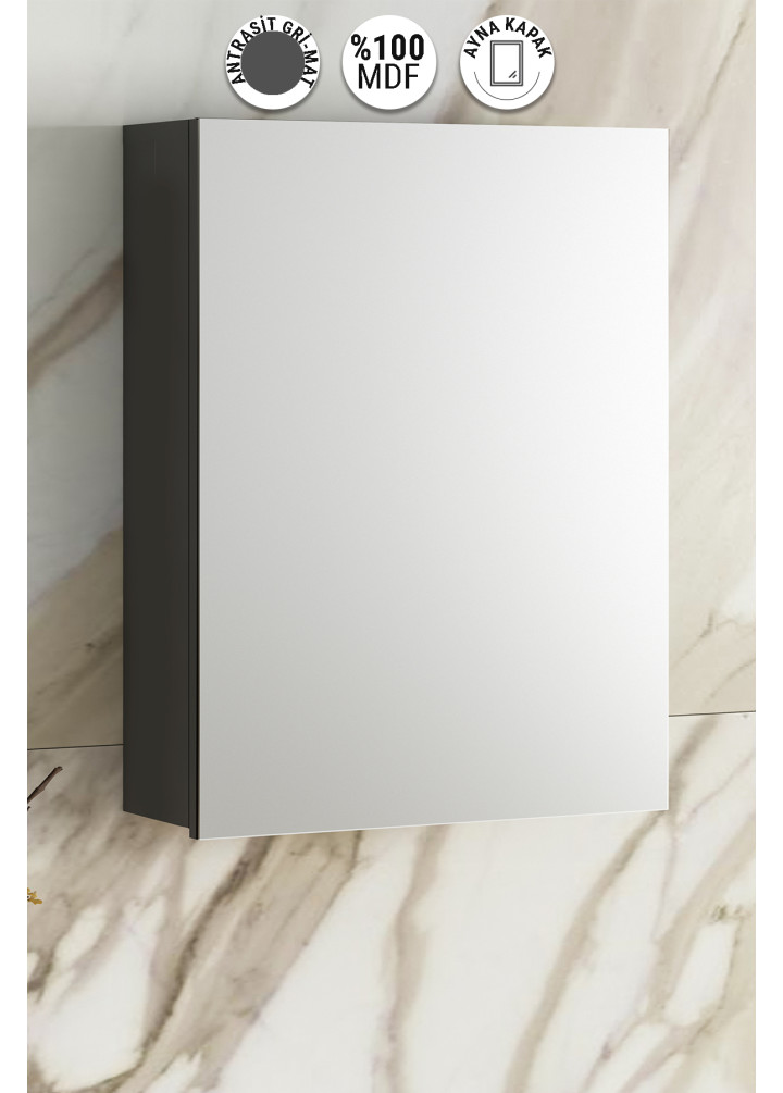 45 CM YILDIZ ÜST DOLAP MDF ANTRASİT GRİ MAT