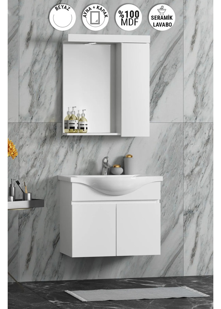 55 CM YILDIZ TAKIM ASMA MDF KOMPLE BEYAZ