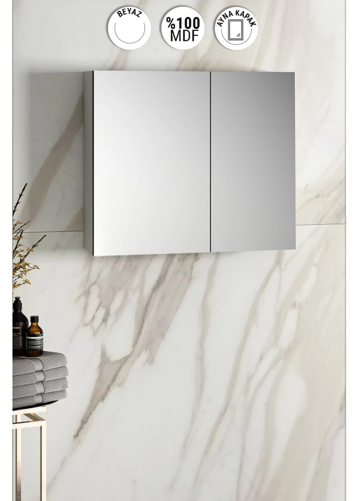80 CM ÇİĞDEM ÜST DOLAP KOMPLE MDF BEYAZ